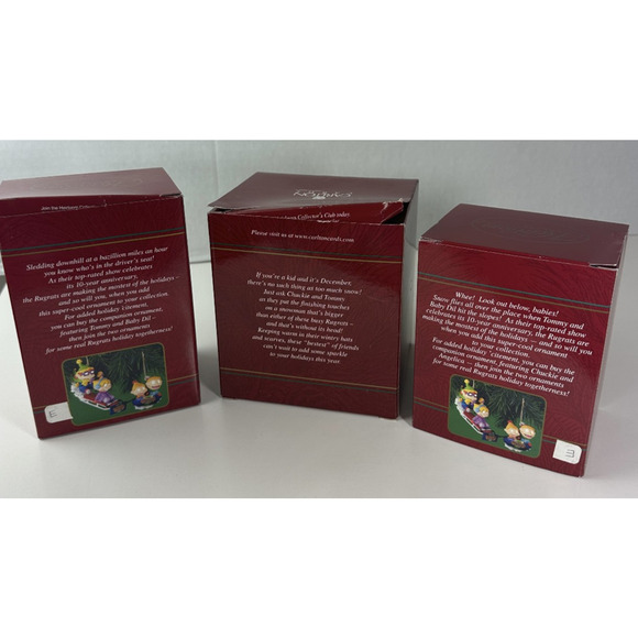 3 Rugrats Christmas Ornaments Tommy Chuckie Angelica Holiday Carlton Cards - Picture 4 of 16